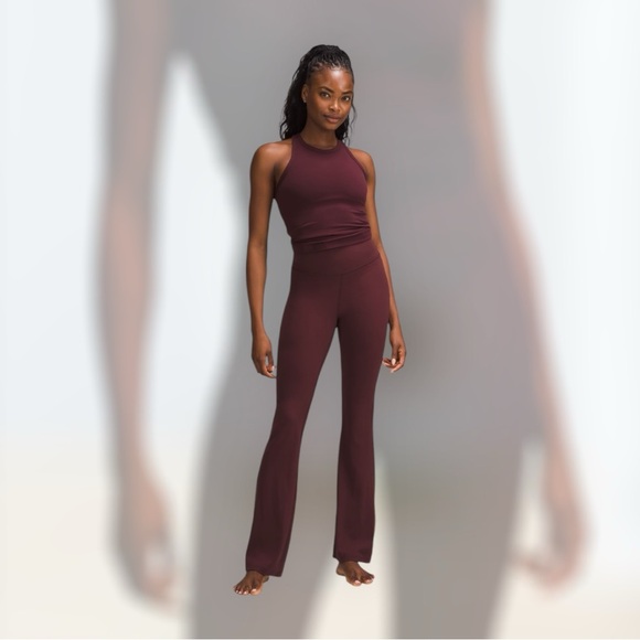 lululemon athletica Pants - NWT Lululemon Groove Super High-Rise Flare Nulu Pants in red-merlot